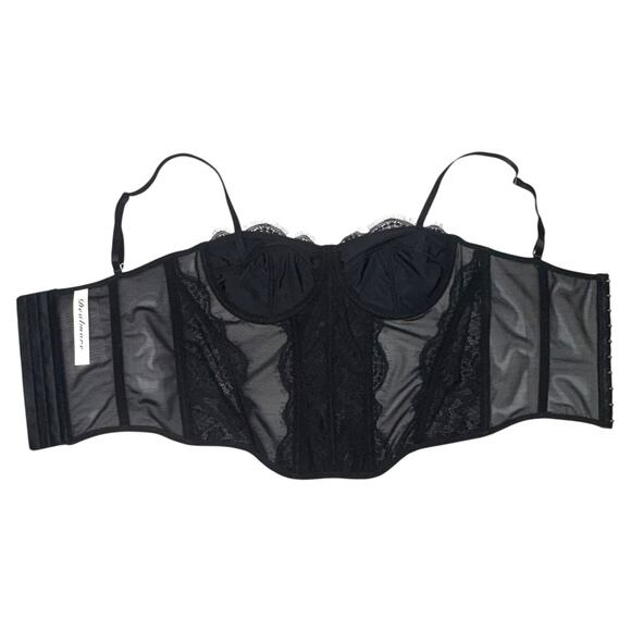 Dealmore Corset Lace Mesh Black Medium 8/10 - Picture 7 of 8